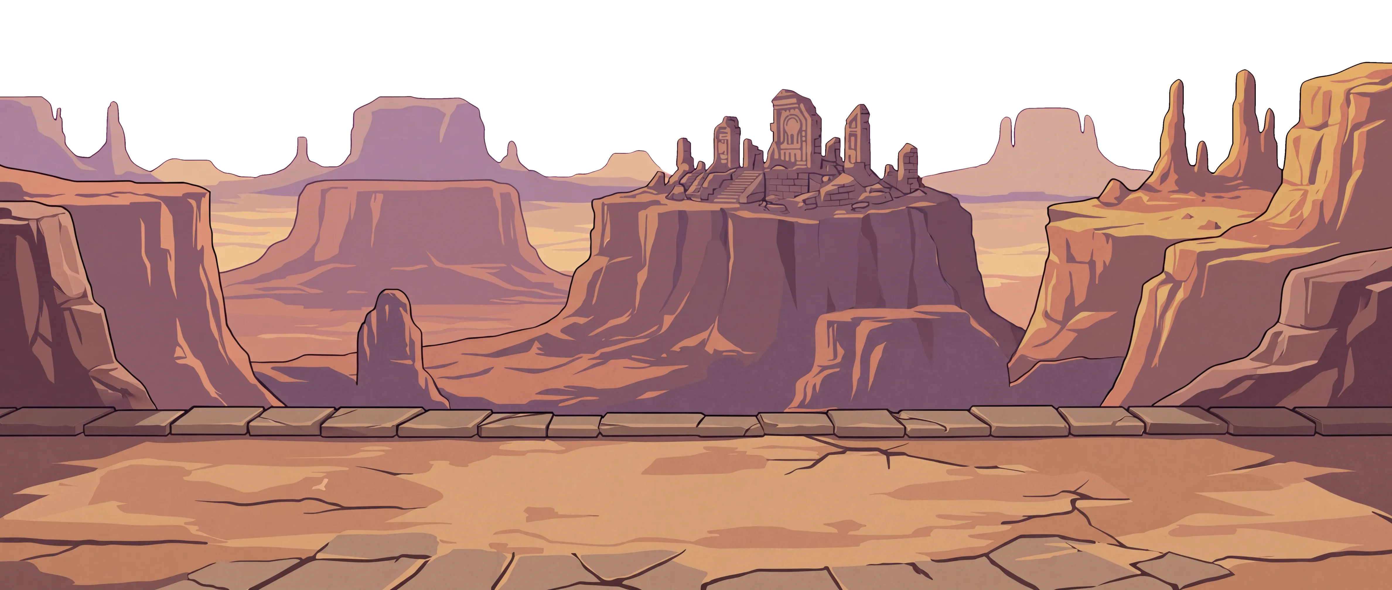 Red Mesas, a landscape in the Wasteland
